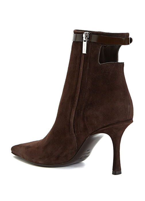 Koyu Kahverengi Kadın Deri Bot - Görsel 4