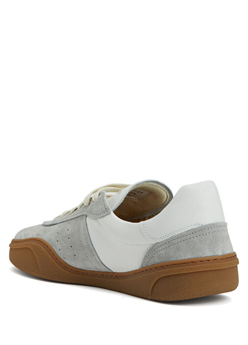 Beyaz Logo Detaylı Erkek Deri Sneaker - Görsel 4