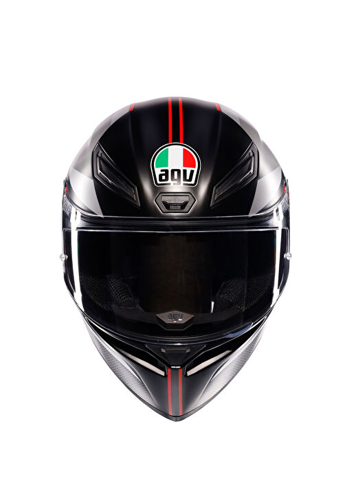 Agv - K1 S Lap Matt Black Grey Red Kapalı Motosiklet Kaskı - Çok