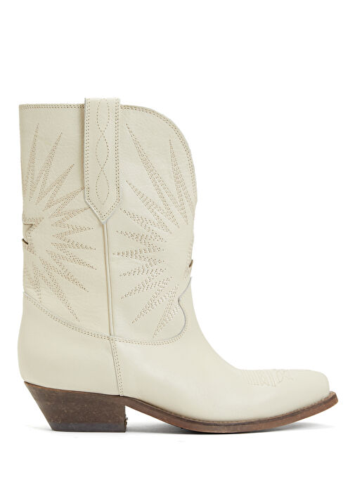 Krem Kadın Deri Bot - Görsel 2