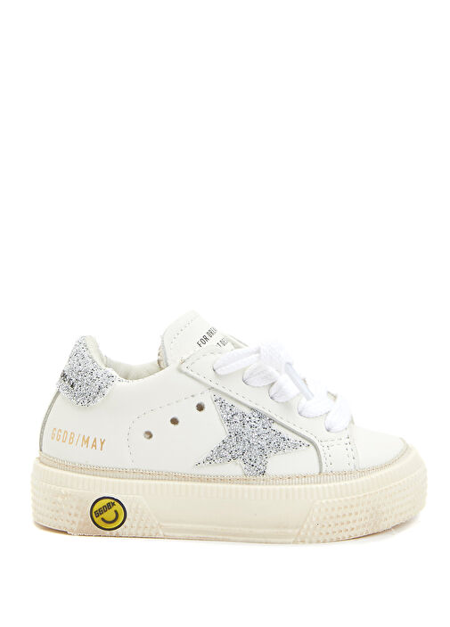 May Beyaz Kız Çocuk Deri Sneaker - Görsel 2