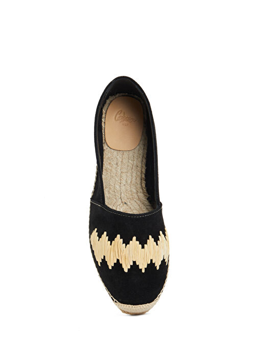 Karen Siyah Kadın Deri Espadril - Görsel 5