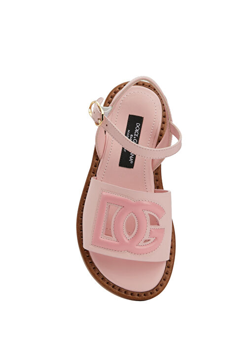 Pembe Kız Çocuk Deri Sandalet - Görsel 5