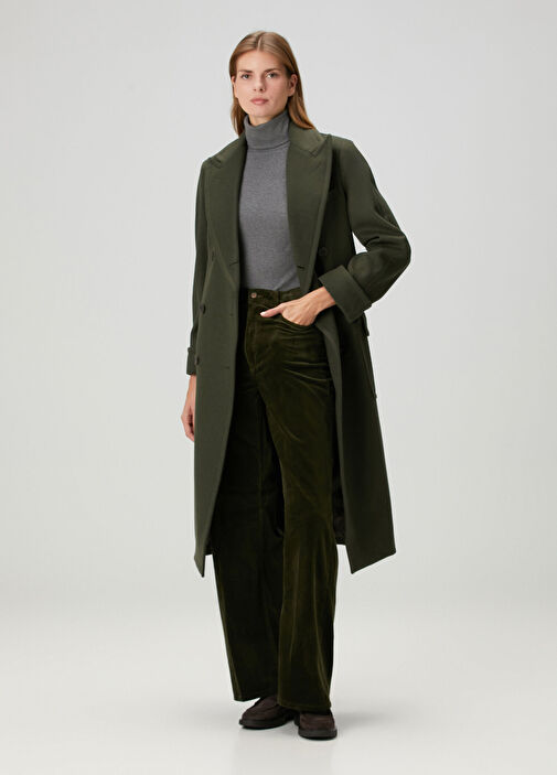 Koyu Yeşil Yün Palto