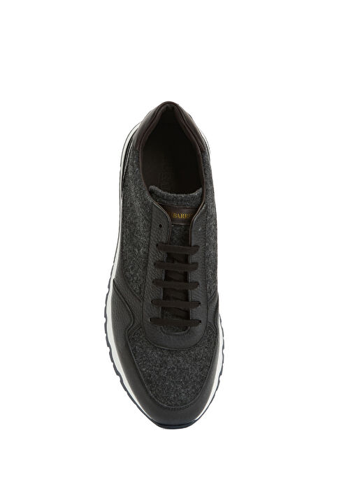 Antrasit Erkek Deri Sneaker - Görsel 5