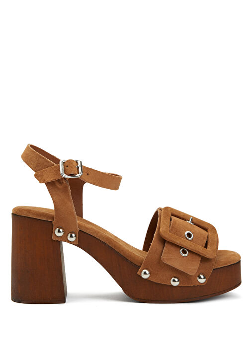 Taba Kadın Süet Sandalet - Görsel 8