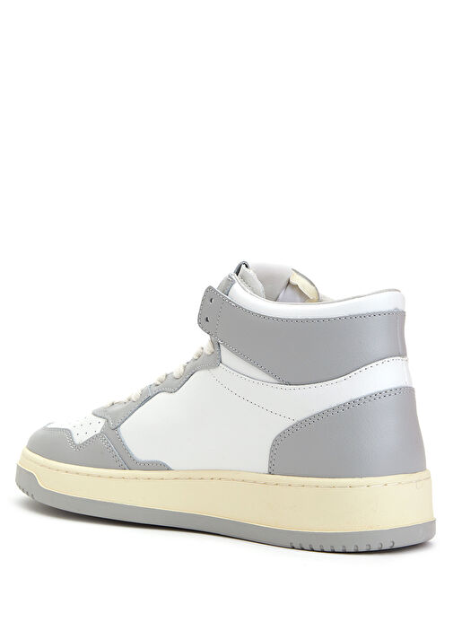Gri Beyaz Erkek Deri Sneaker - Görsel 4