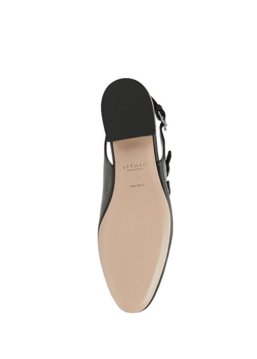 Siyah Logo Tokalı Deri Babet - Görsel 6