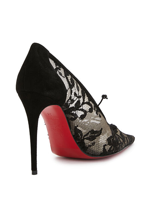 Kate Siyah Krem Dantel Dokulu Stiletto - Görsel 4