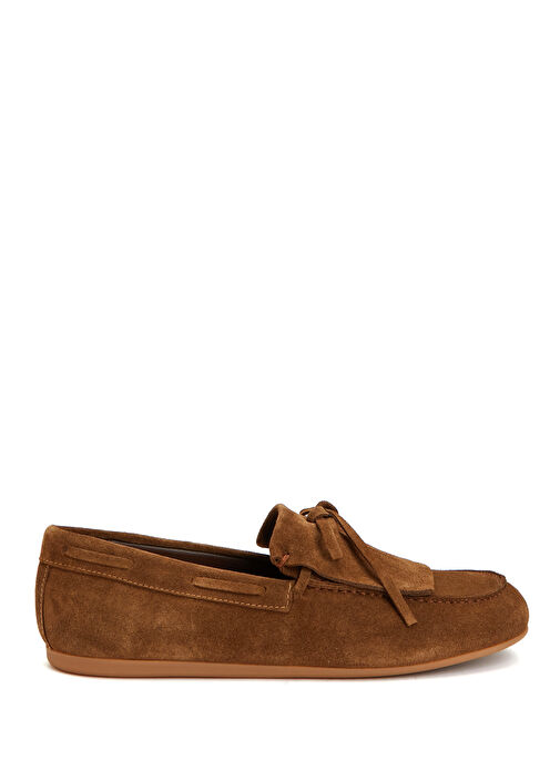 Kahverengi Kadın Deri Loafer - Görsel 2