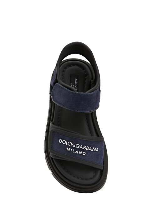 Mavi Siyah Erkek Çocuk Deri Sandalet - Görsel 5