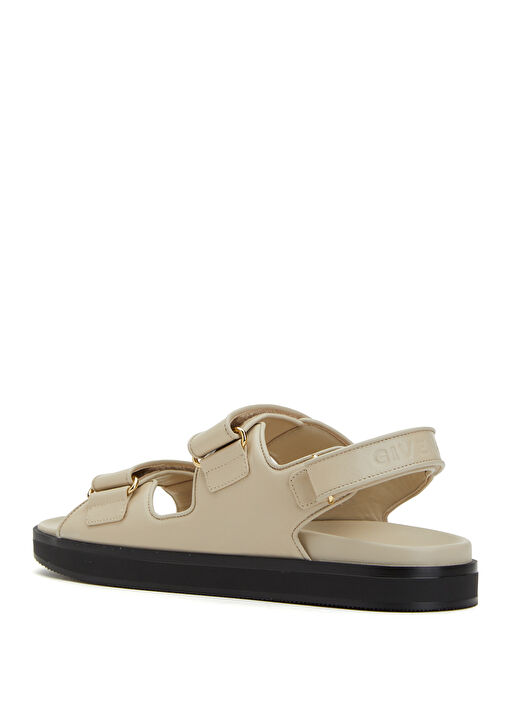 Bej Logo Detaylı Kadın Sandalet - Görsel 4