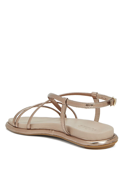 Bronz Kadın Deri Sandalet - Görsel 4