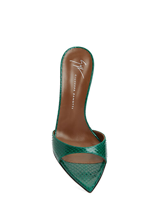 Yeşil Kadın Deri Terlik - Görsel 5