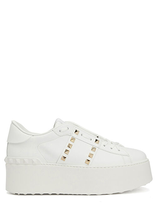 Rockstud Untitled Beyaz Kadın Deri Sneaker - Görsel 2