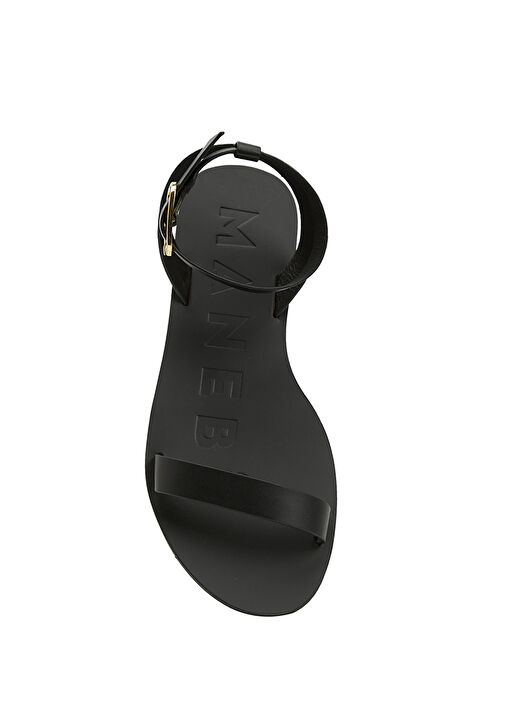 Siyah Kadın Deri Sandalet - Görsel 5