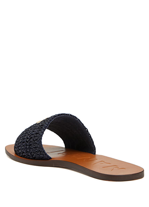 Lacivert Beyaz Kadın Rafya Terlik - Görsel 4