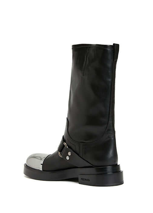 Dany Siyah Kadın Deri Çizme - Görsel 4