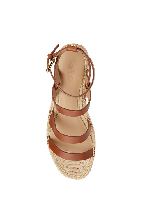 Kahverengi Kadın Deri Sandalet - Görsel 5