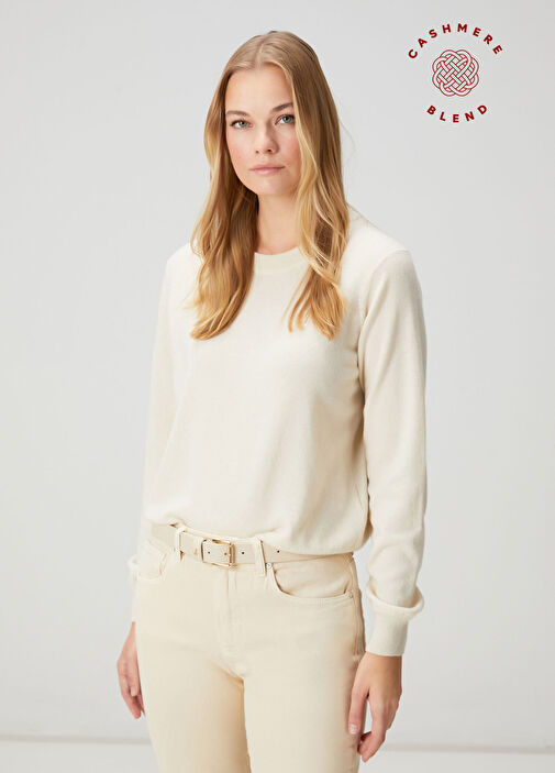 Ekru Kaşmir Kazak - Görsel 2