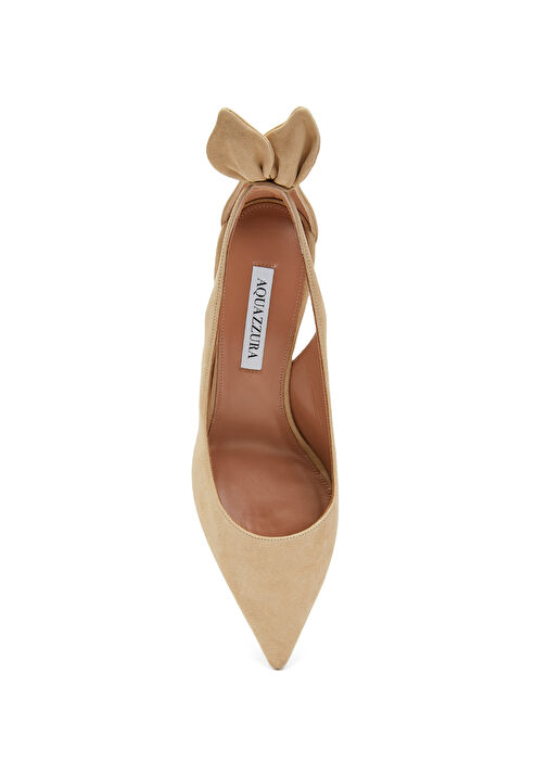 Bow Tie Nude Deri Topuklu Ayakkabı - Görsel 5