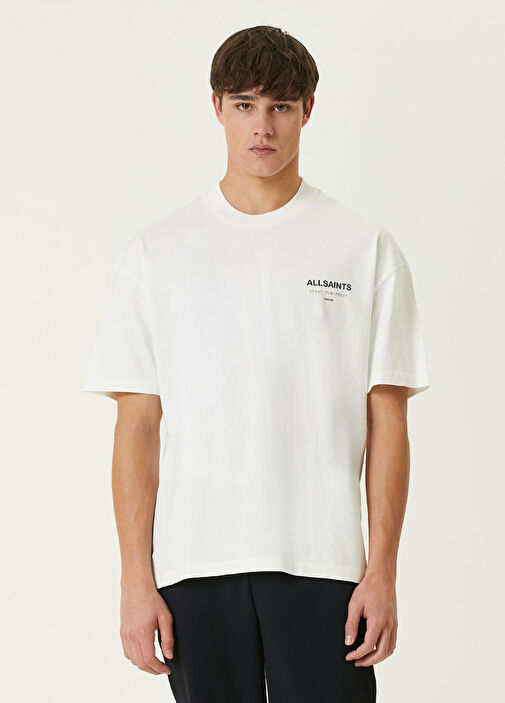 AllSaints - Underground Beyaz Logo Baskılı T-shirt - Beyaz