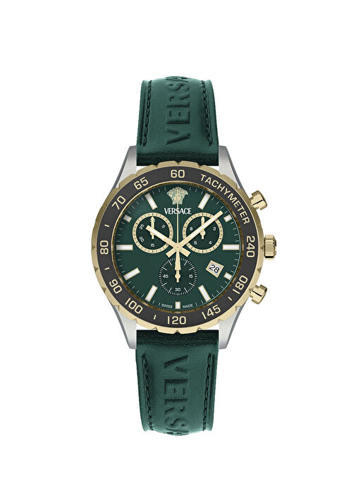 VERSACE メンズ 腕時計 VECFA0224 クォーツ Versace Yeşil Erkek VRSCVEPCA0224 Deri Erkek Kol Saati 1570131