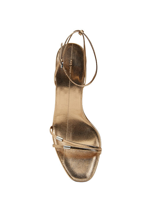 Cleo Bijoux Gold Kadın Topuklu Deri Sandalet - Görsel 5