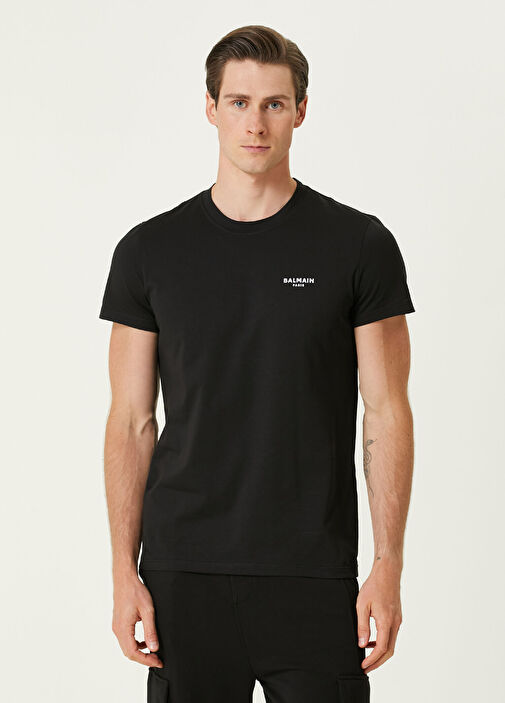 Balmain - Siyah Logo Baskılı T-shirt - Siyah