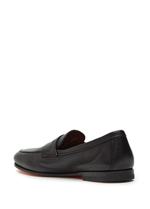 Santoni Siyah Santoni Carlos Erkek Deri Loafer