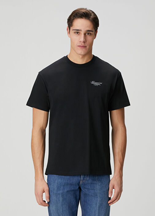 Givenchy 黒 Tシャツ XL Givenchy Siyah Erkek Siyah Logo Baskılı T-shirt 1874596 | Beymen