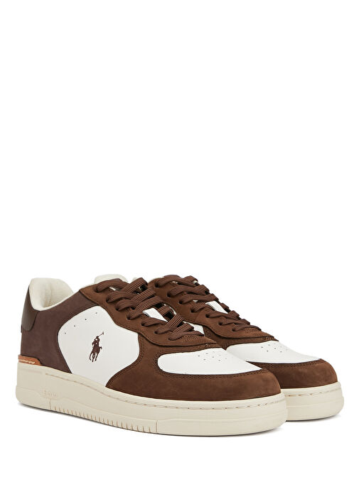 Kahve Beyaz Erkek Deri Sneaker - Görsel 3