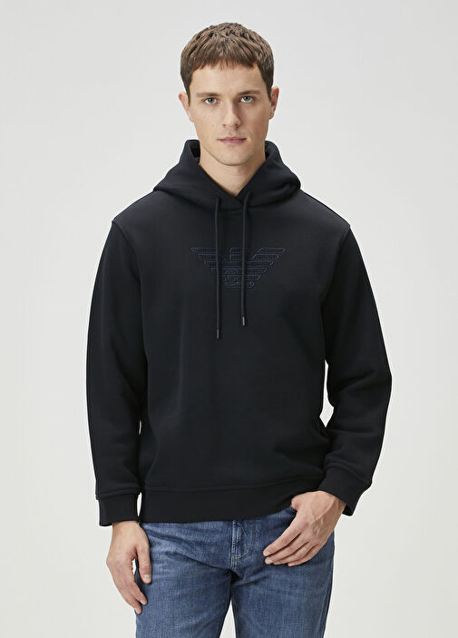 Emporio Armani - Lacivert Kapüşonlu Sweatshirt - Lacivert