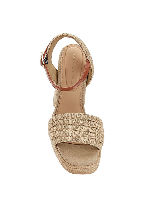 Bej Platformlu Topuklu Sandalet - Görsel 5