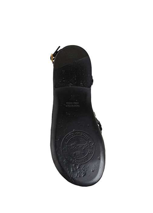 Penelope Siyah Kadın Deri Terlik - Görsel 6