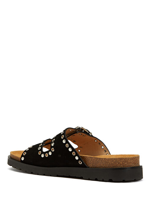 Gothic Grunge Siyah Erkek Deri Terlik - Görsel 4