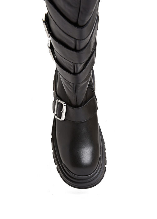 Siyah Kadın Deri Çizme - Görsel 5