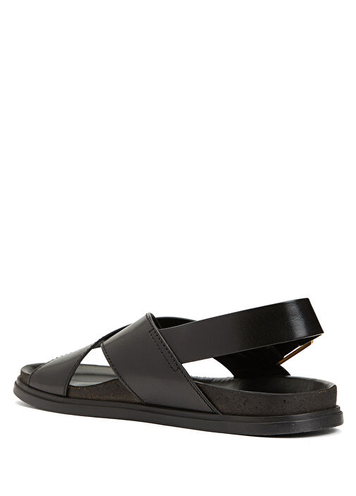 Siyah Kadın Deri Sandalet - Görsel 4