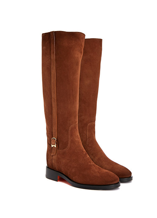 Kahverengi Kadın Süet Çizme - Görsel 3