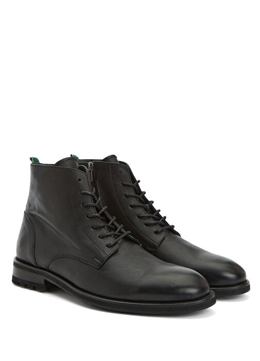 Siyah Baskılı Erkek Deri Bot - Görsel 3