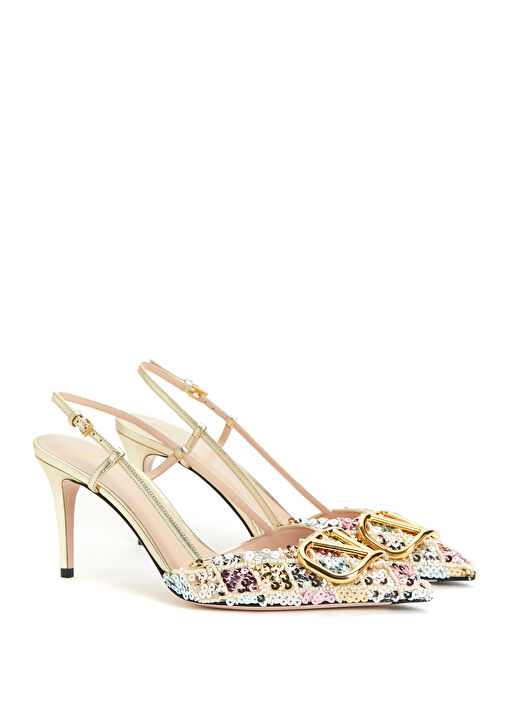 Payetli Deri Topuklu Ayakkabı - Görsel 3