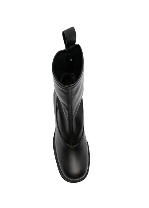 Siyah Logolu Kadın Deri Bot - Görsel 9