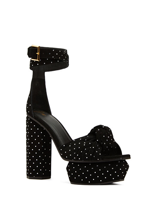 Ava Siyah Silver Kadın Deri Sandalet - Görsel 3