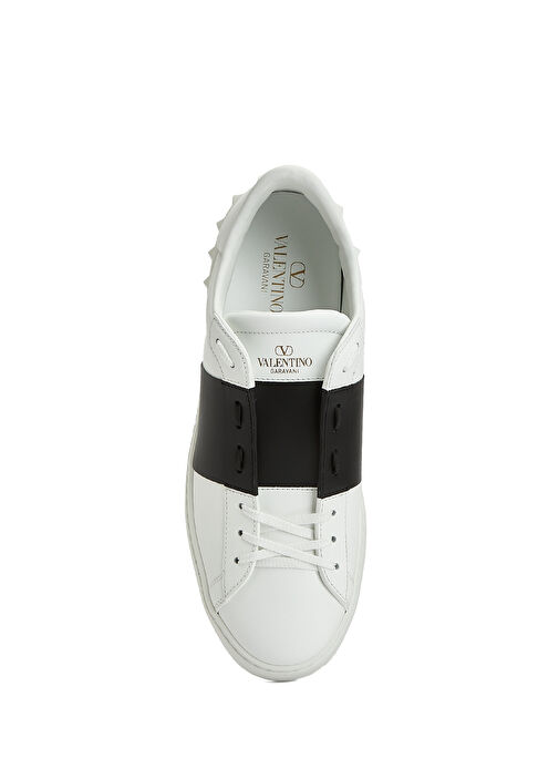 Open Siyah Beyaz Erkek Deri Sneaker - Görsel 5