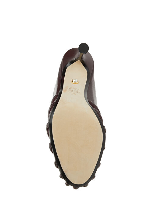 Bordo Kadın Deri Bot - Görsel 6