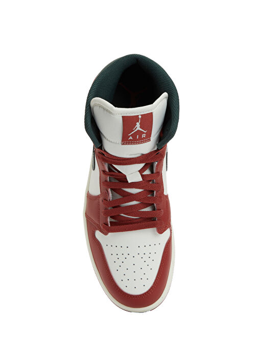 Air Jordan 1 Mid Beyaz Erkek Deri Sneaker - Görsel 5