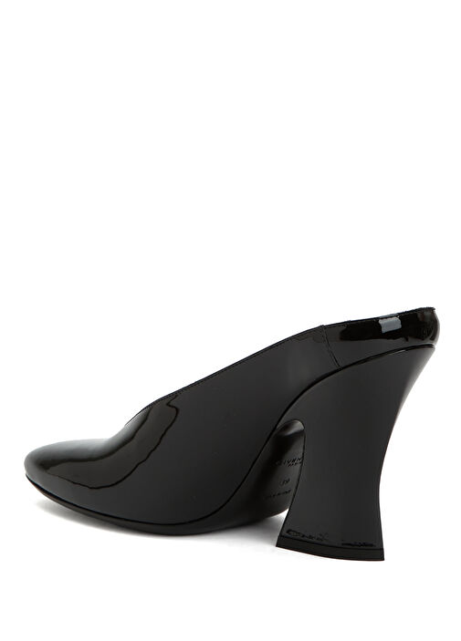 Sculpted Siyah Kadın Deri Terlik - Görsel 4