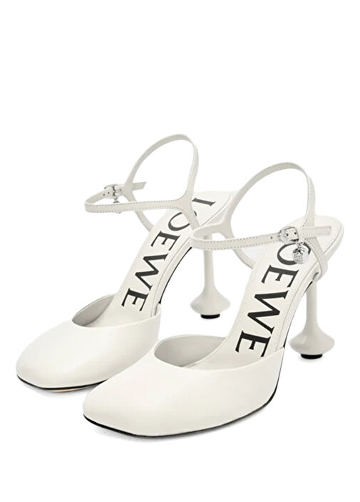Toy Beyaz Deri Topuklu Ayakkabı - Görsel 3