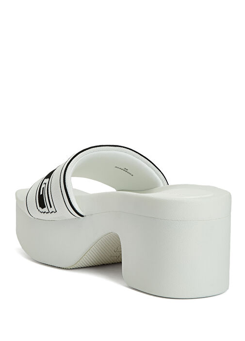 Webbing Beyaz Logo Detaylı Kadın Terlik - Görsel 4
