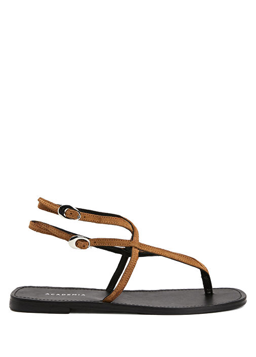 Camel Amorf Tokalı Kadın Süet Sandalet - Görsel 2